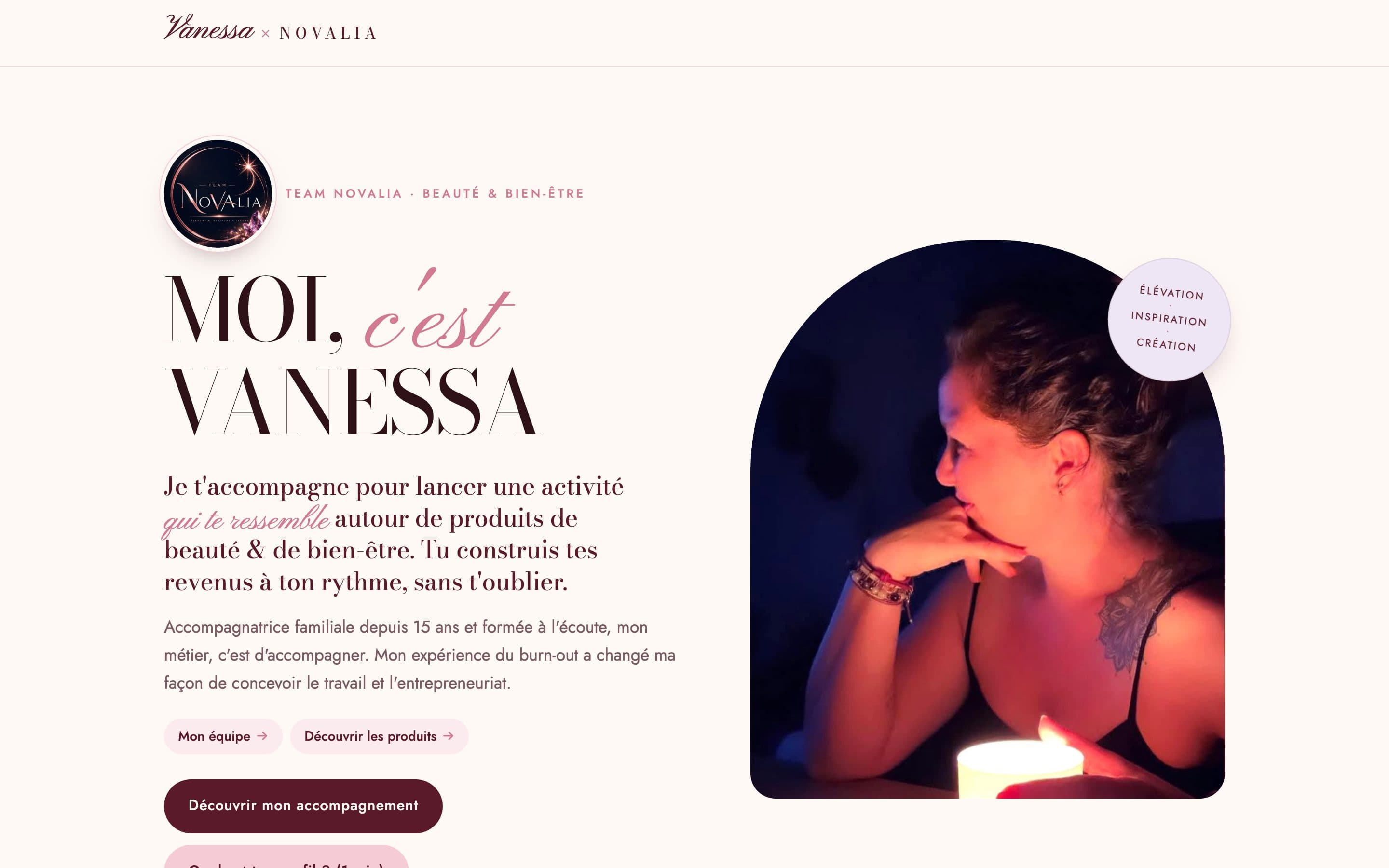 Aperçu du site de Vanessa
